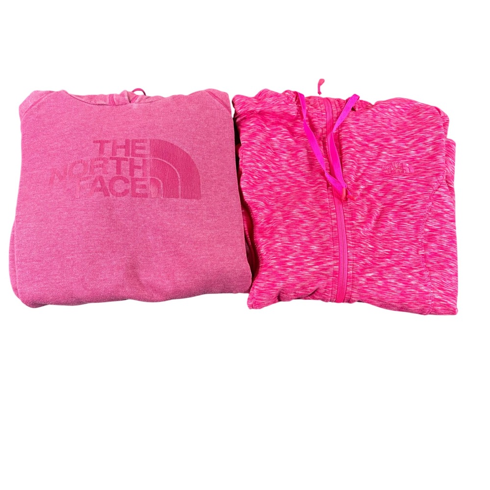 The North Face Womens Pink Hoodie Bundle Full Zip & Pullover Set Large